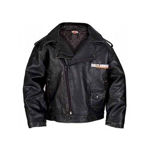 Harley Davidson baby boys upwing eagle biker black faux leather jacket 12Months